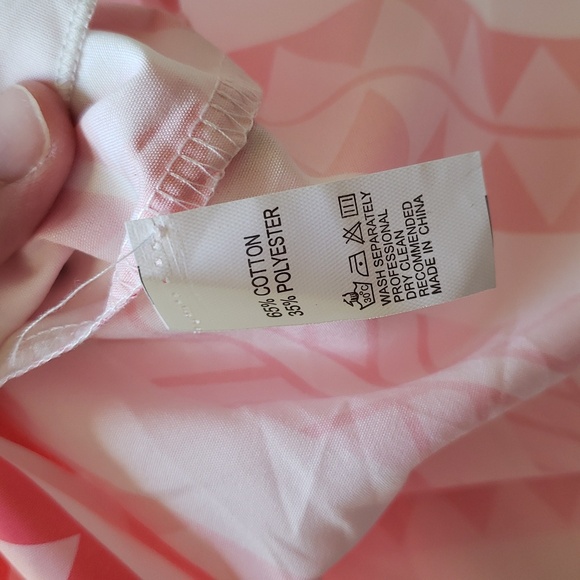 Sunday Up Dress Small Pink White Pattern Tiered Bell Sleeves Aztec Western Rodeo - Picture 13 of 15